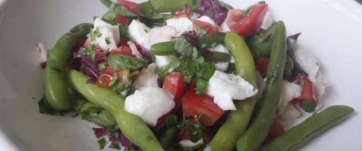 Sperziebonen salade met mozzarella